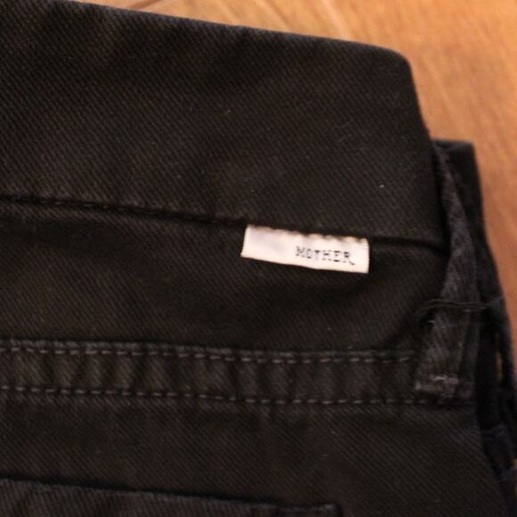 Mother The Looker Midnight Princess Destroyed Black Denim Jeans Distressed 26 - Picture 4 of 11